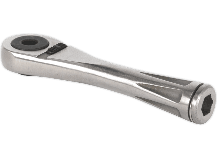 Sealey Bit Driver Ratchet Micro 1/4" Hex Stainless Steel AK6962