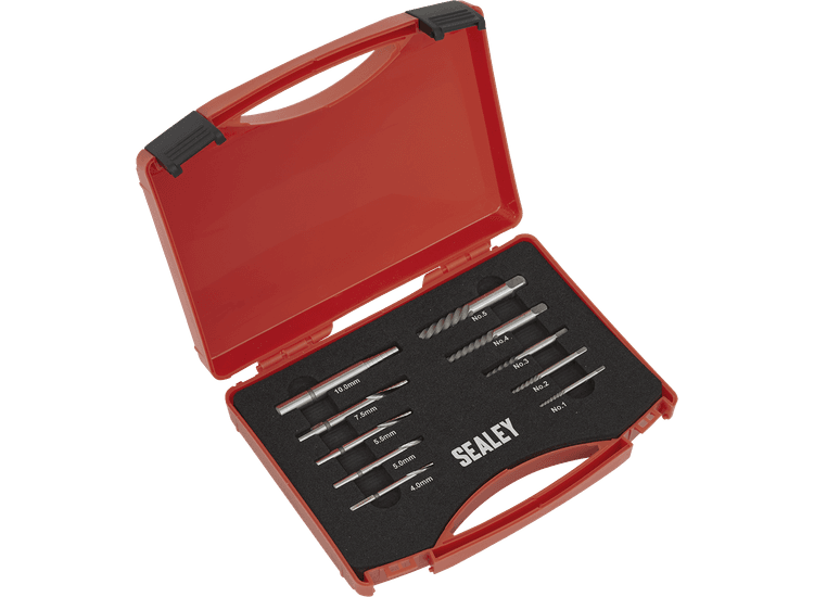 Sealey Step Drill Screw/Bolt Extractor Set 10pc AK8187