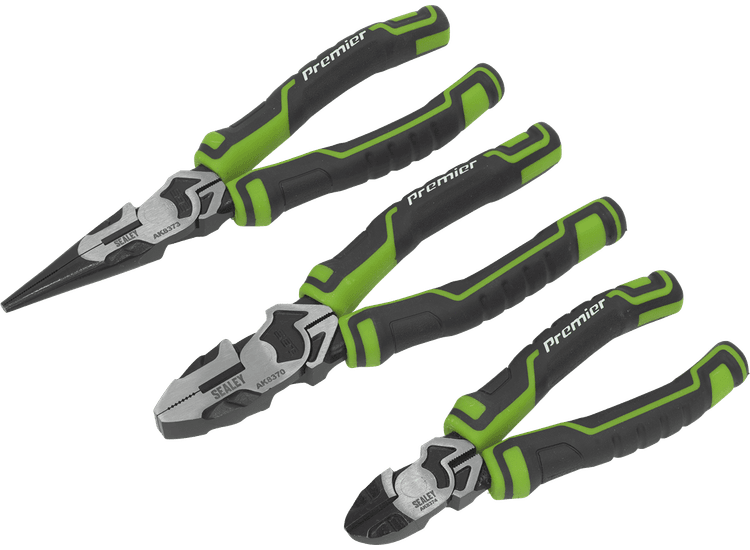 Sealey Pliers Set 3pc High Leverage - Hi-Vis Green AK8376HV