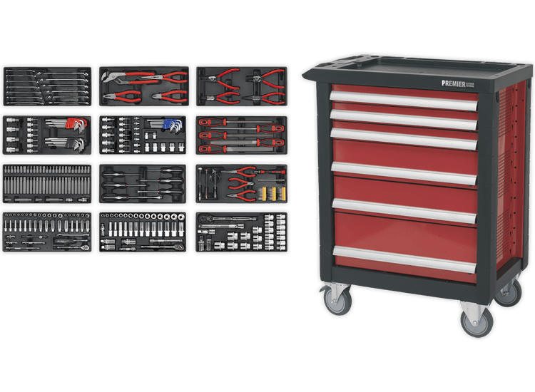 Sealey Rollcab 6 Drawer with Ball Bearing Slides with 298pc Tool Kit AP2406TBTC01