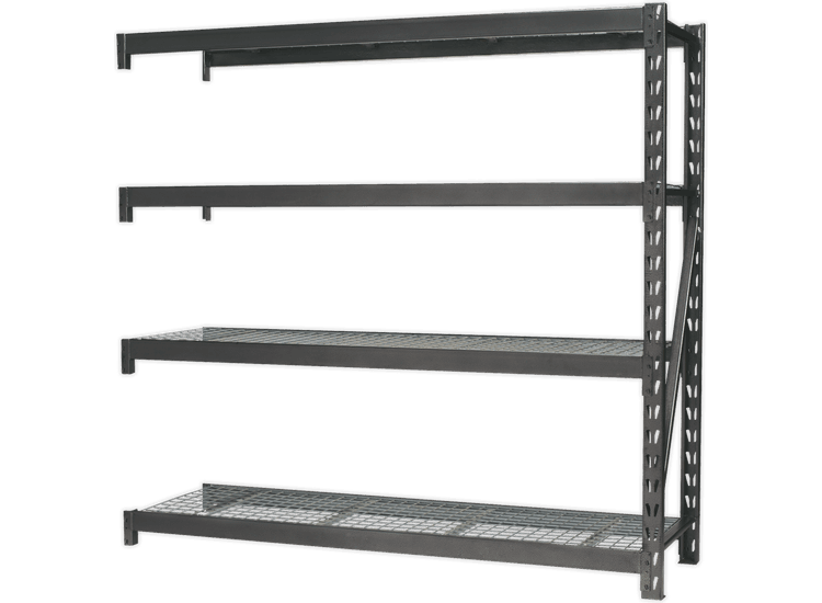Sealey Heavy-Duty Racking Extension Pack with 4 Mesh Shelves 640kg Capacity Per Level AP6572E
