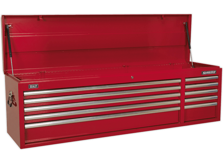 Sealey Topchest 10 Drawer with Ball Bearing Slides Heavy-Duty - Red AP6610