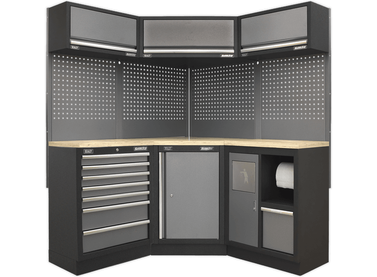 Sealey Modular Storage System Combo - Pressed Wood Worktop APMSSTACK08W