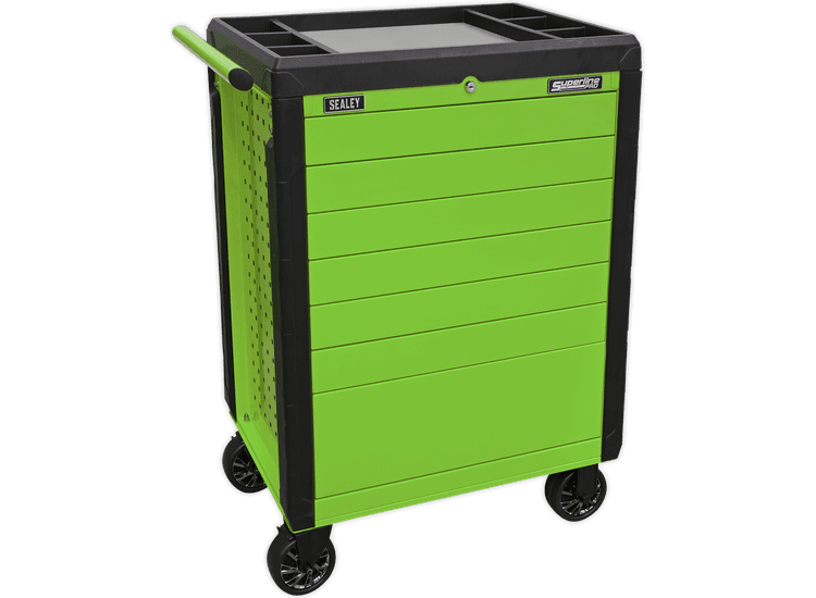 Sealey Rollcab 7 Drawer Push-To-Open Hi-Vis Green APPD7G