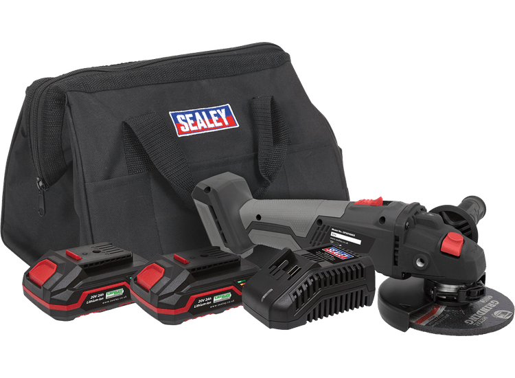 Sealey Brushless Angle Grinder Kit 20V - 2 Batteries CP20VAGXKIT