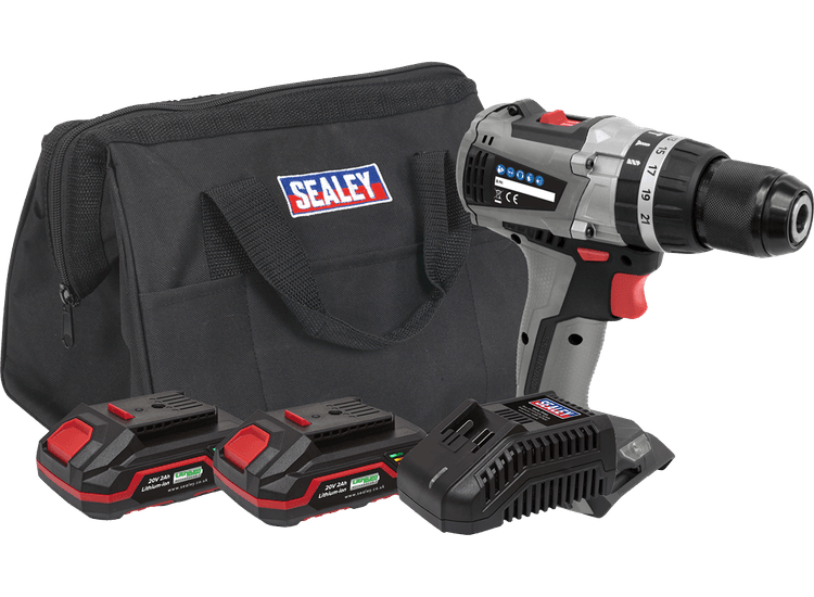 Sealey Brushless Hammer Drill/Driver Kit &amp;Oslash;13mm 20V - 2 Batteries CP20VDDXKIT