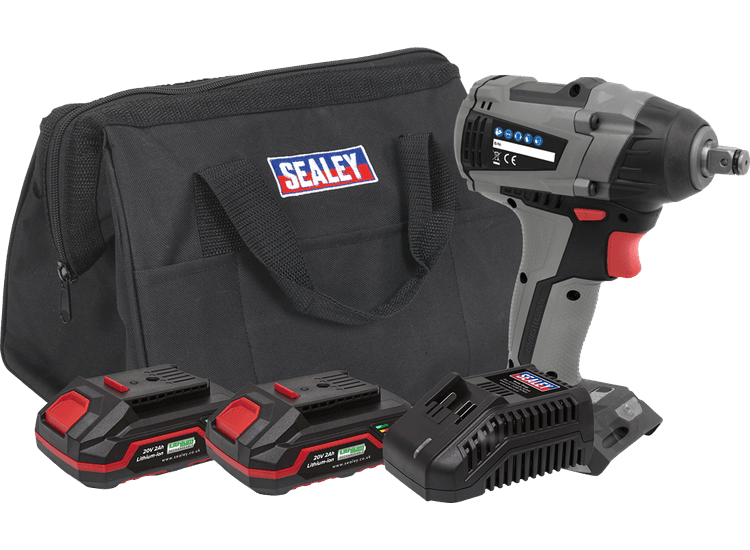 Sealey Brushless Impact Wrench Kit 1/2"Sq Drive 20V 300Nm - 2 Batteries CP20VIWXKIT