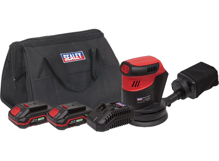 Sealey Cordless Orbital Palm Sander Kit &amp;Oslash;125mm 20V - 2 Batteries CP20VOSKIT