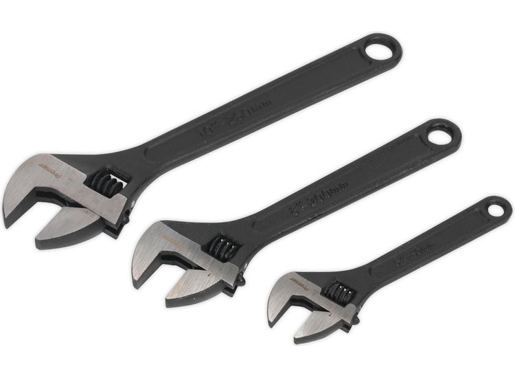 Sealey AK607 Adjustable Wrench Set 3pc Rust Resistant