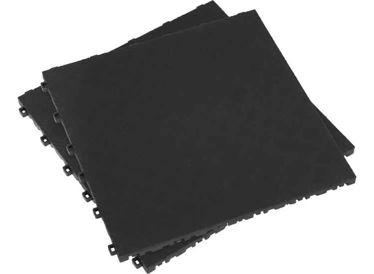 Sealey Polypropylene Floor Tile 400 x 400mm - Black Treadplate - Pack of 9 FT3B