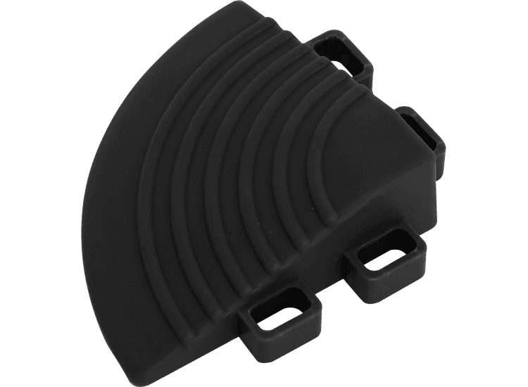 Sealey Polypropylene Floor Tile Corners 60 x 60mm Black - Pack of 4 FT3CB