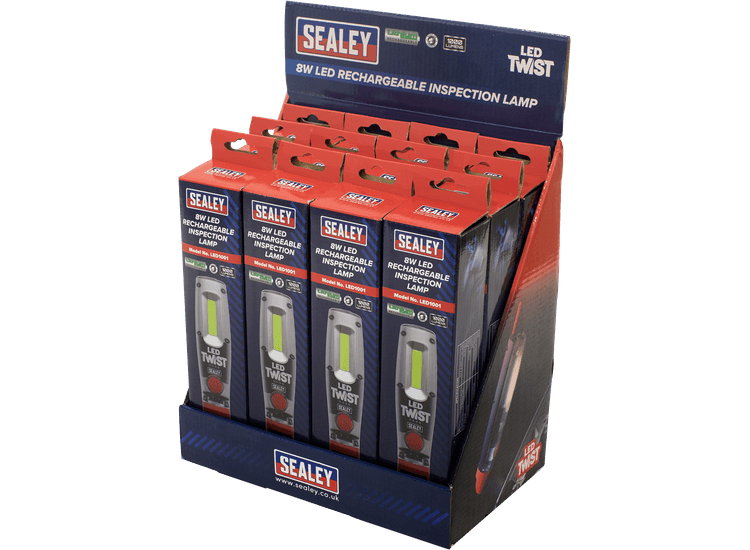 Sealey Rechargeable Inspection Lamp 8W LED - Display Box of 12 LED1001DB