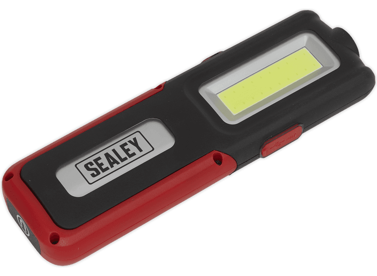 Sealey Rechargeable Inspection Lamp Red 5W COB + 3W LED + Power Bank LED318R