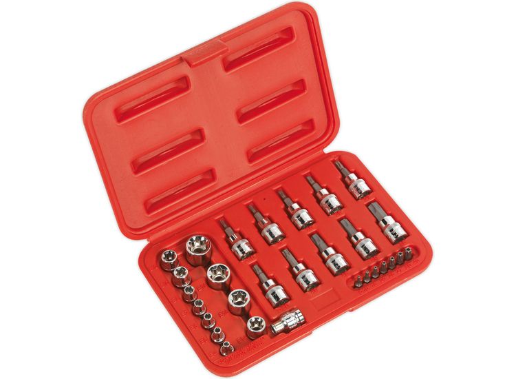 Sealey AK6193 TRX-Star* Socket &amp; Security Bit Set 29pc 1/4"Sq &amp; 3/8"Sq Drive