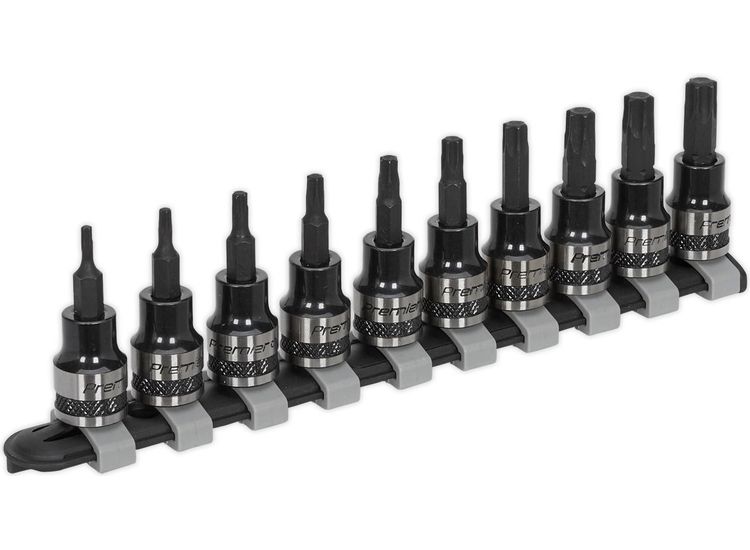 Sealey AK6207B TRX-Star* Socket Bit Set 10pc 3/8"Sq Drive Black Series