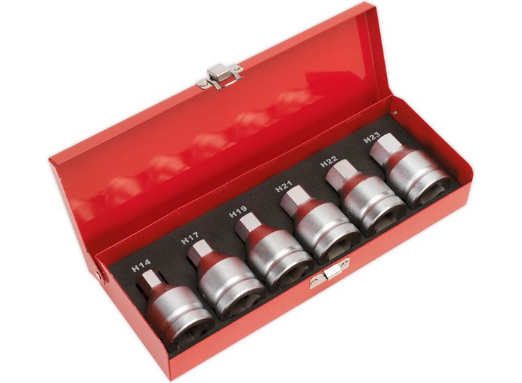 Sealey AK6217 Hex Socket Bit Set 6pc 3/4"Sq Drive