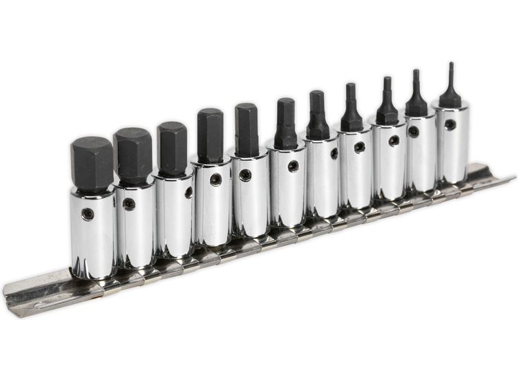 Sealey AK62251 Hex Socket Bit Set 11pc 1/4"Sq Drive Metric