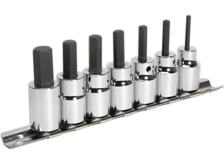 Sealey AK62253 Hex Socket Bit Set 7pc 3/8"Sq Drive Metric