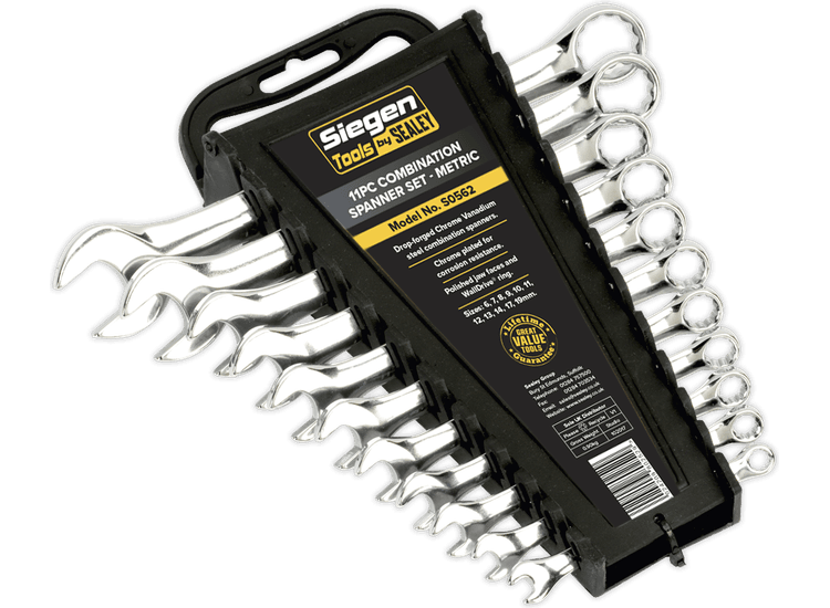 Sealey Combination Spanner Set 11pc Metric S0562
