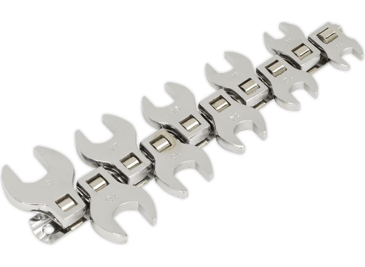 Sealey Crow's Foot Open End Spanner Set 10pc 3/8"Sq Drive Metric S0866