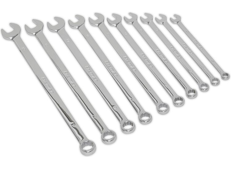 Sealey AK6310 Combination Spanner Set 10pc Extra-Long Metric