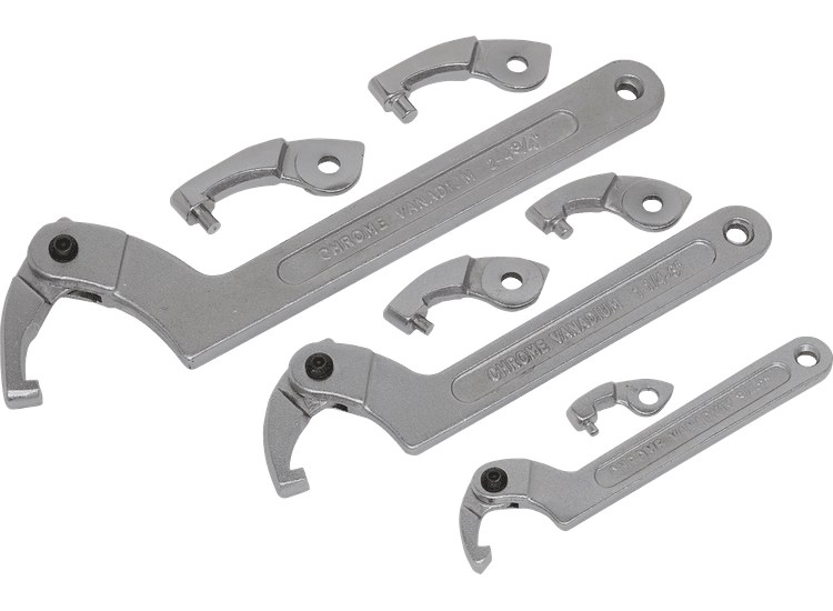 Sealey Adjustable Hook &amp; Pin Wrench Set 11pc SMC2