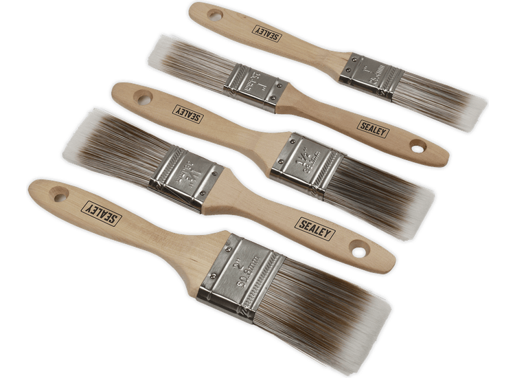 Sealey Wooden Handle Paint Brush Set 5pc SPBS5W