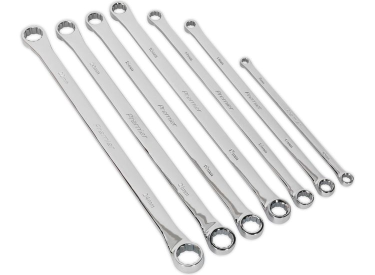 Sealey AK6311 Double End Ring Spanner Set 7pc Extra-Long Metric