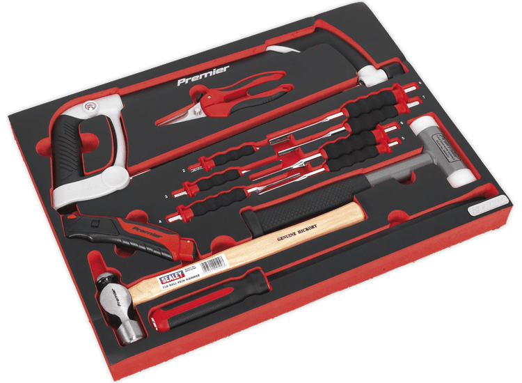 Sealey Tool Tray with Hacksaw, Hammers &amp; Punches 13pc TBTP06UK