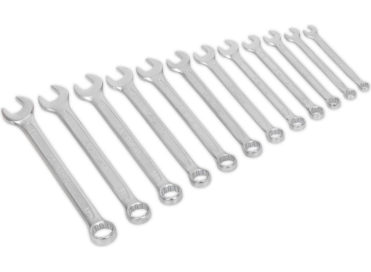 Sealey AK6325 Combination Spanner Set 12pc Cold Stamped Metric