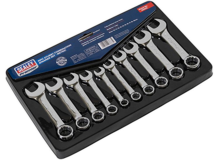 Sealey AK633 Combination Spanner Set 10pc Stubby Metric