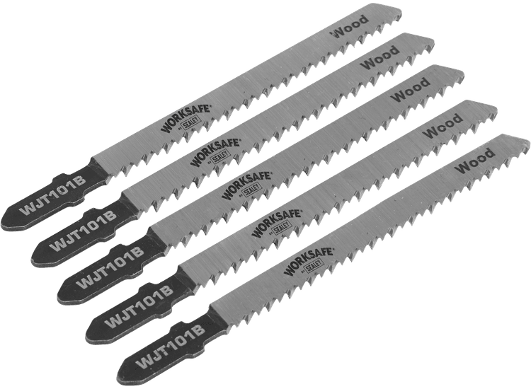 Sealey Jigsaw Blade Wood &amp; Plastics 75mm 10tpi - Pack of 5 WJT101B