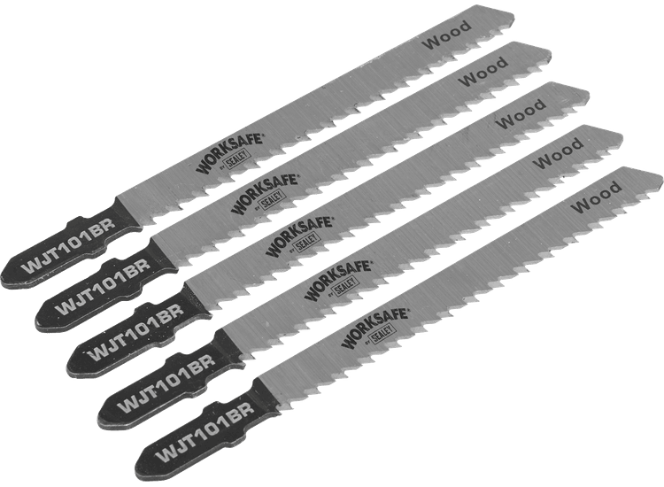 Sealey Jigsaw Blade Wood &amp; Plastics 75mm 10tpi - Pack of 5 WJT101BR