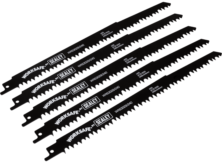 Sealey Reciprocating Saw Blade Wood 240mm 5tpi - Pack of 5 WRS3029/240