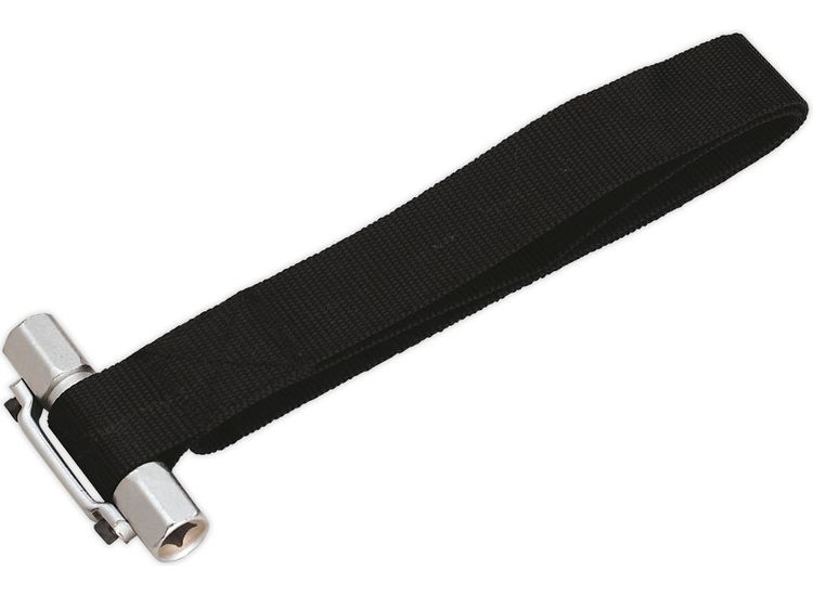 Sealey AK6403 Oil Filter Strap Wrench 300mm Capacity 3/8" &amp; 1/2"Sq Drive