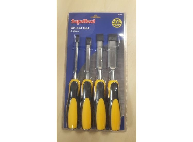 SupaTool Chisel Set With Bi Material Handles 4 Piece