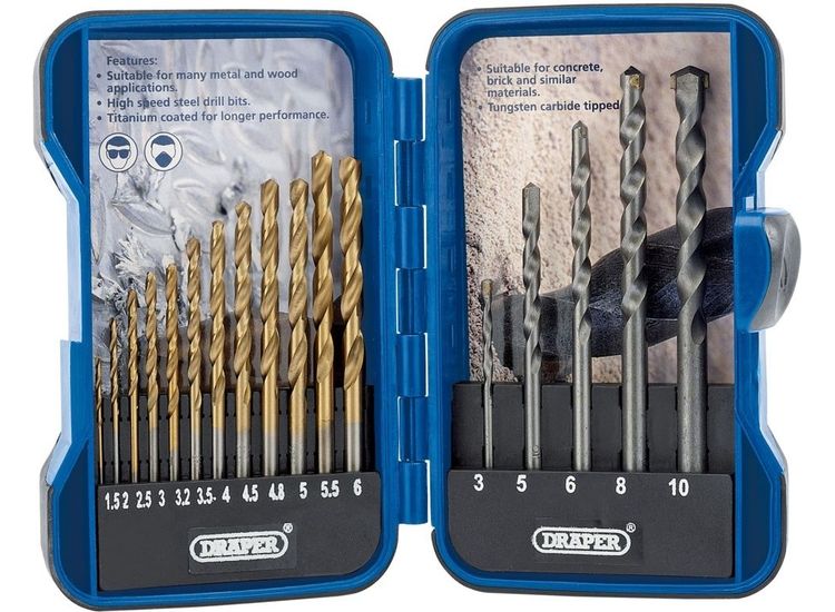 Draper Combined HSS/Masonry Drill Bit Set 17 Piece
