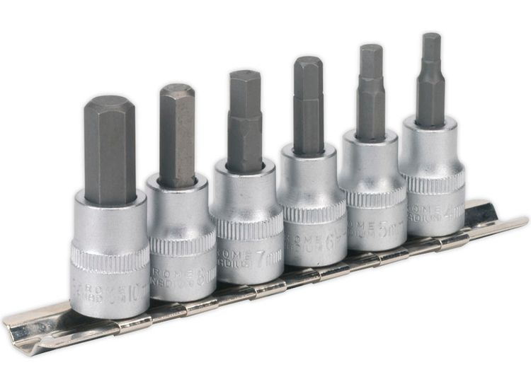 Sealey AK656 Hex Key Socket Bit Set 6pc 3/8"Sq Drive Metric