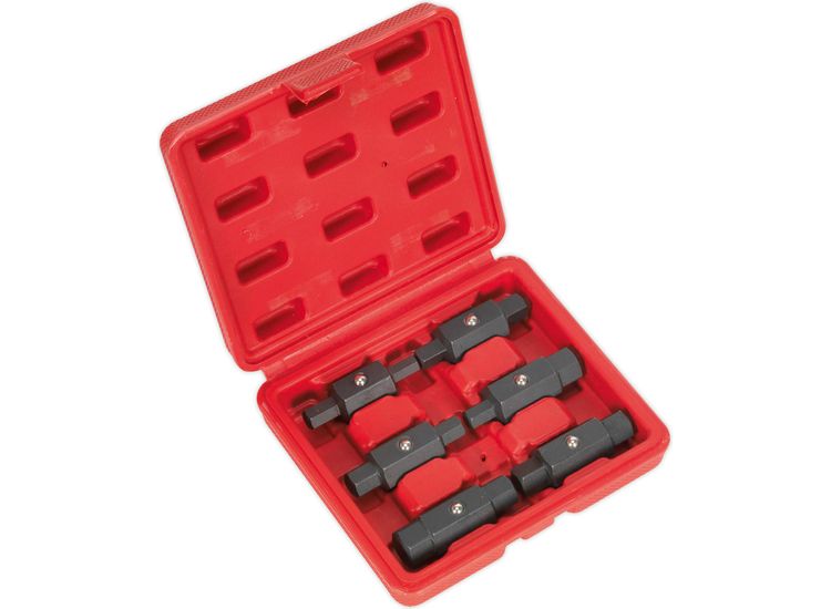 Sealey AK658 Oil Drain Plug Key Set 6pc Double End