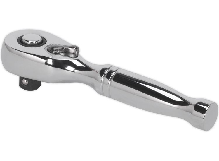 Sealey AK660S Stubby Ratchet Wrench 1/4"Sq Drive Pear-Head Flip Reverse