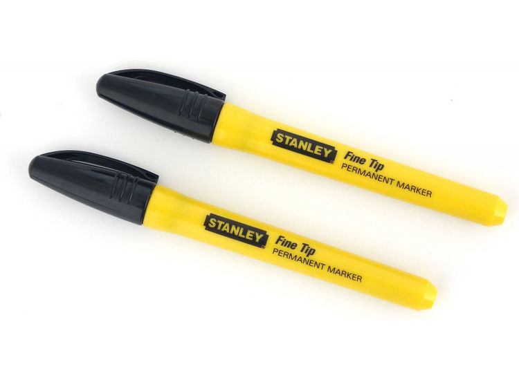 Stanley Marker Pen Fine Tip Black 2 pack