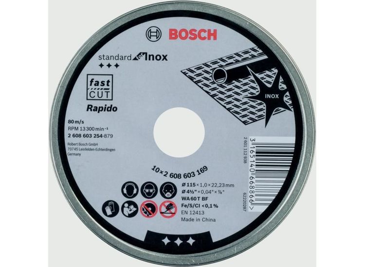 Bosch Metal Cutting Discs 115mm 10 Pack