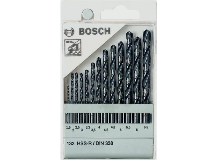 Bosch Metal Drill Bit Set HSS-R DN338 13 Piece