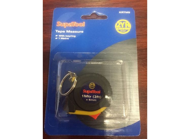 SupaTool Mini Tape Measure With Keyring 1m