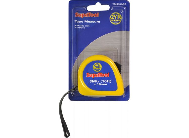 SupaTool Plastic Tape Measure 3m x 16mm