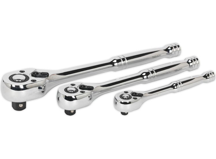 Sealey AK6672 Ratchet Wrench Set 3pc Pear-Head Flip Reverse