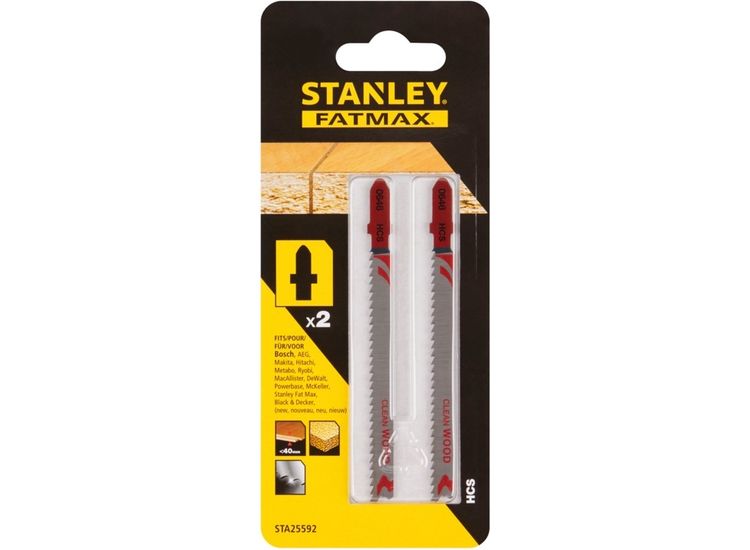 Stanley T-Shank HCS Jigsaw Blade Pack 2