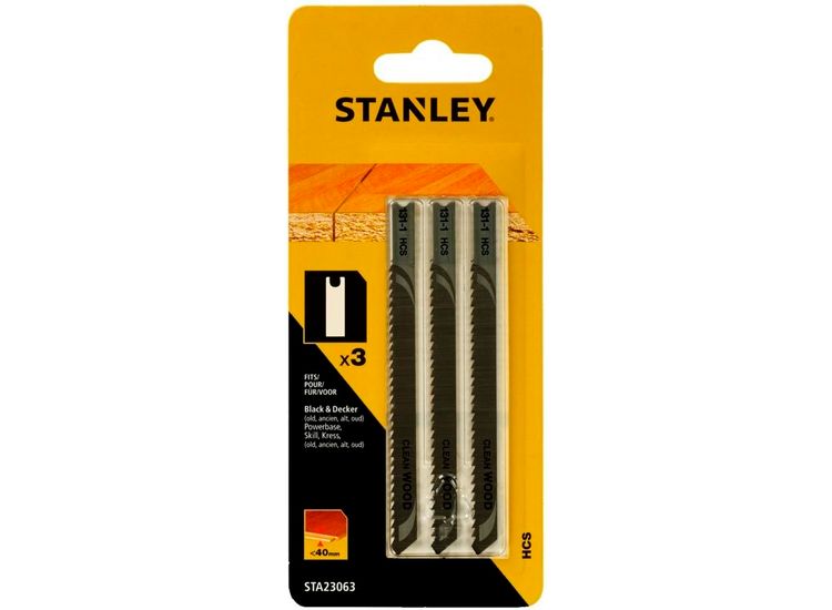 Stanley U-Shank HSC Jigsaw Blade Pack 3