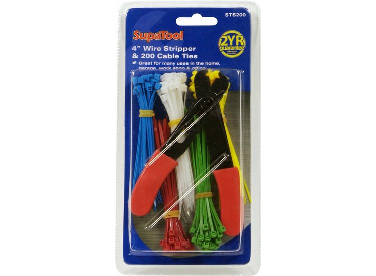 SupaTool Wire Stripper &amp; 200 Cable Ties