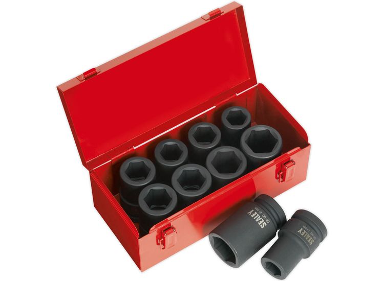 Sealey AK689 Impact Socket Set 10pc Deep 1"Sq Drive Metric/Imperial